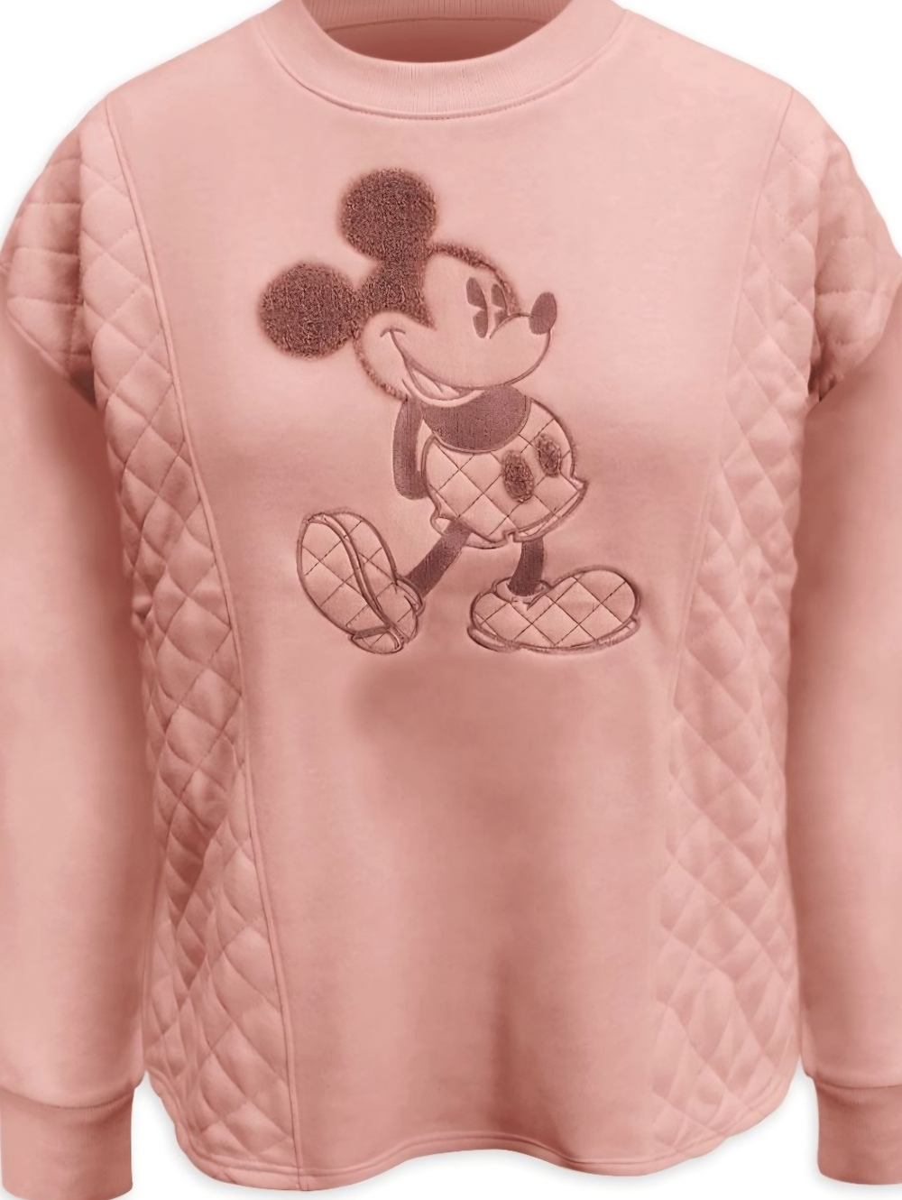 Disney Pink Crewneck Sweatshirt with Mickey Embroidery